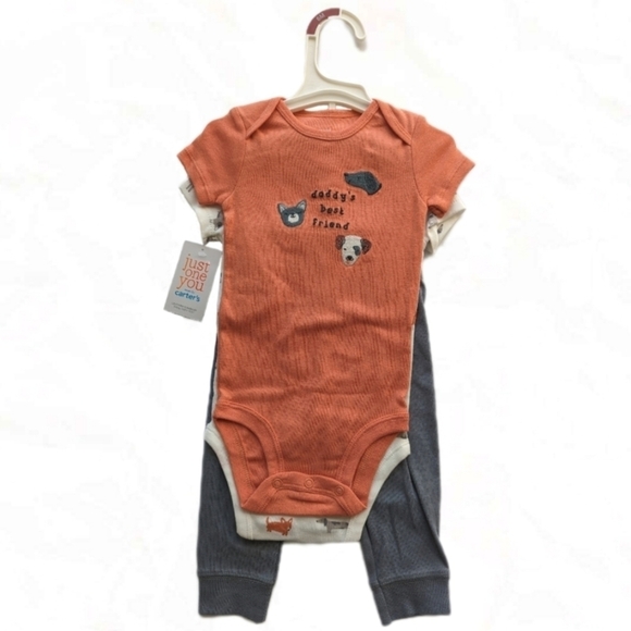 NWT Carter's Daddy's Best Friend Short Sleeve Onesie Set - size 6M - Picture 1 of 7